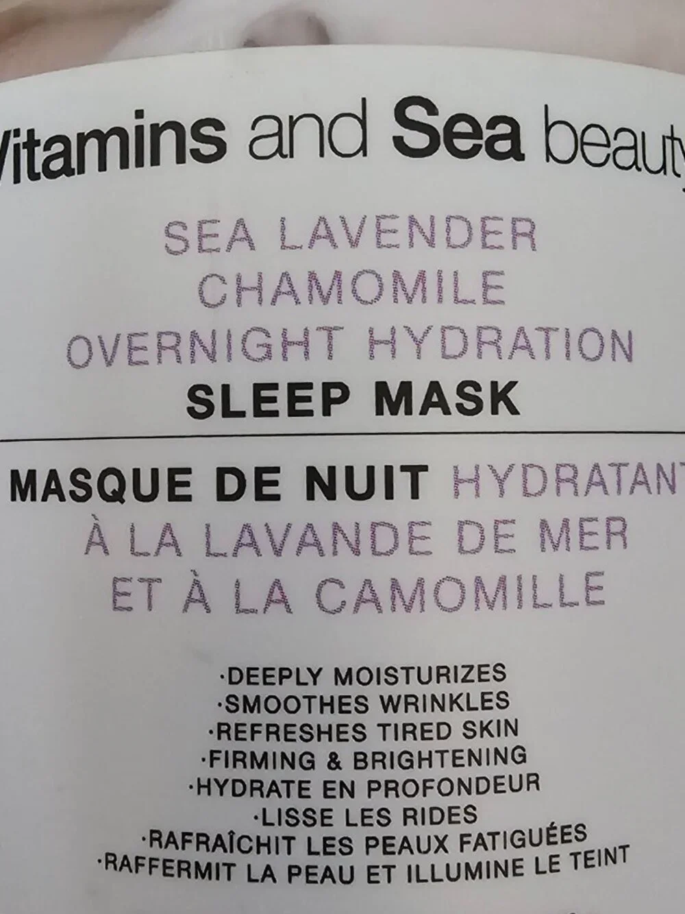 Vitamins and Sea Beauty Sea Lavender Chamomile Overnight Hydration Sleep Mask